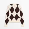 Gilets en tricot argyle de coton Gilets en tricot argyle de coton