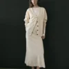 Gilets en tricot d&rsquo;alpaga et de laine à col en V