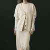 Gilets en tricot d&rsquo;alpaga et de laine à col en V