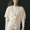 Gilets en tricot d&rsquo;alpaga et de laine à col en V