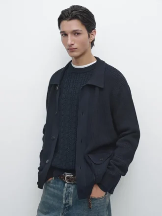 Gilets en tricot de coton avec poches