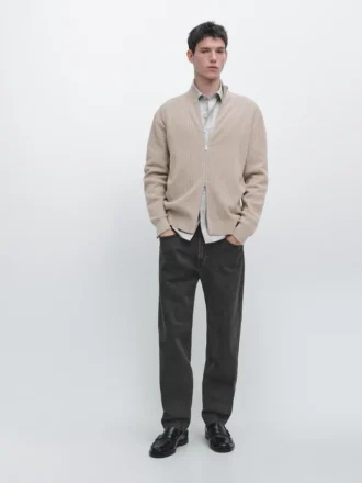 Gilets en tricot de coton zippés
