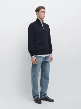 Gilets en tricot de coton zippés