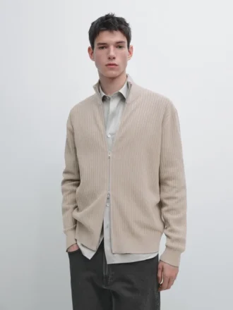 Gilets en tricot de coton zippés