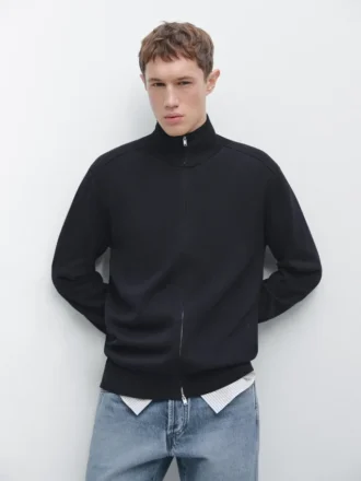 Gilets en tricot de coton zippés