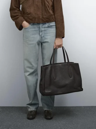 Grand sac cabas Icon en cuir nappa