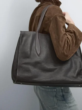 Grand sac cabas Icon en cuir nappa