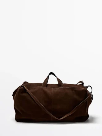 Grand sac de voyage en cuir suédé