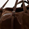 Grand sac de voyage en cuir suédé Grand sac de voyage en cuir suédé