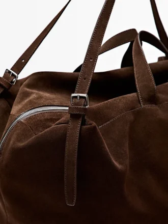 Grand sac de voyage en cuir suédé
