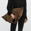 Grand sac fourre-tout en cuir refendu Grand sac fourre-tout en cuir refendu