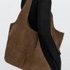 Grand sac fourre-tout en cuir refendu Grand sac fourre-tout en cuir refendu