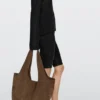 Grand sac fourre-tout en cuir refendu Grand sac fourre-tout en cuir refendu