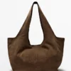 Grand sac fourre-tout en cuir refendu Grand sac fourre-tout en cuir refendu
