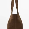 Grand sac fourre-tout en cuir refendu Grand sac fourre-tout en cuir refendu