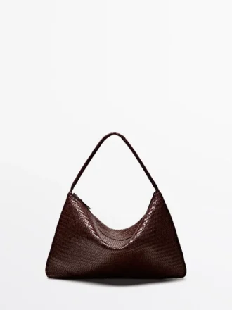 Grand sac à main en cuir nappa tressé