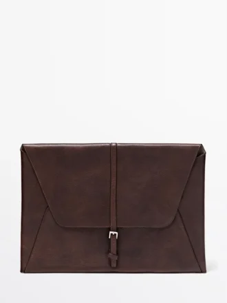 Housse pour ordinateur portable en cuir nappa