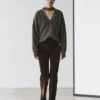 Jean bootcut à taille haute et finition floquée