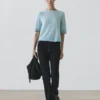 Jean bootcut taille haute floqué