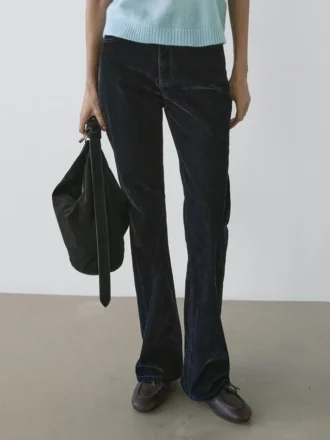 Jean bootcut taille haute floqué