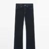 Jean bootcut taille haute floqué