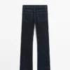 Jean bootcut taille haute floqué