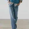 Jean taille basse à coupe droite Jean taille basse à coupe droite