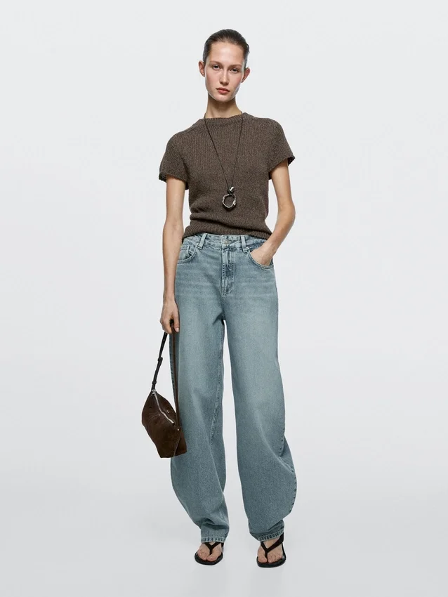 Jean taille haute coupe Barrel Jean taille haute coupe Barrel