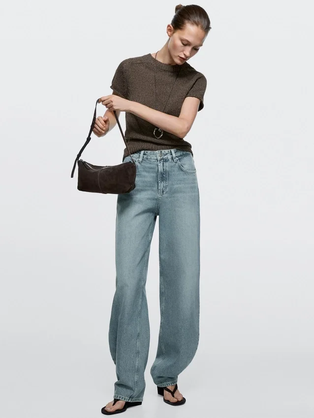 Jean taille haute coupe Barrel Jean taille haute coupe Barrel