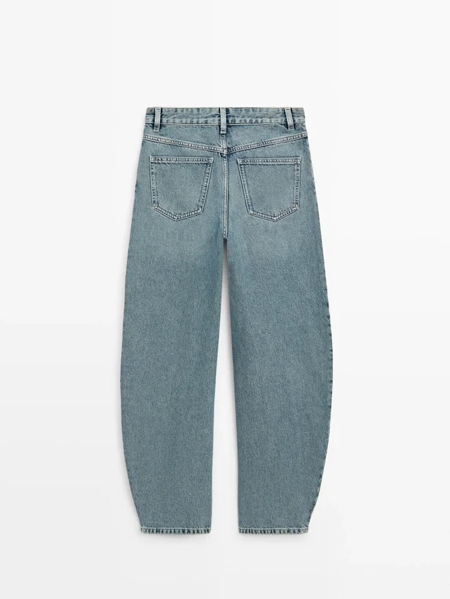 Jean taille haute coupe Barrel Jean taille haute coupe Barrel