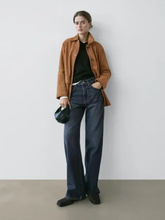 Jean taille haute à jambes larges