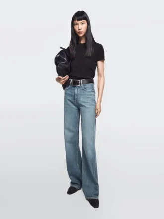 Jean taille haute à jambes larges