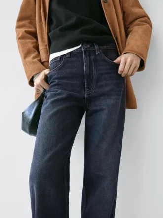 Jean taille haute à jambes larges