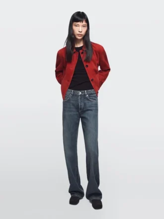 Jean taille moyenne à jambes larges