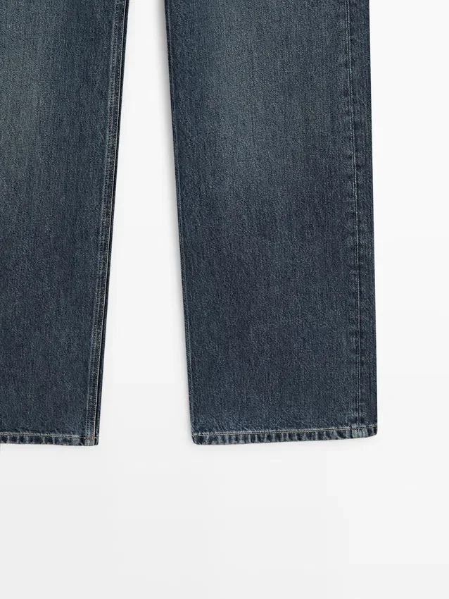 Jean taille moyenne à jambes larges Jean taille moyenne à jambes larges