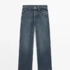 Jean taille moyenne à jambes larges Jean taille moyenne à jambes larges