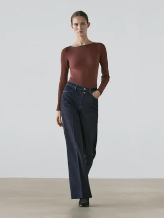 Jean évasé à taille haute