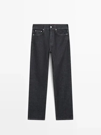 Jeans confort à taille haute et coupe droite
