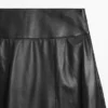 Jupe midi en cuir nappa avec coutures Jupe midi en cuir nappa avec coutures