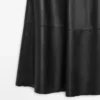 Jupe midi en cuir nappa avec coutures Jupe midi en cuir nappa avec coutures