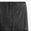Jupe midi en cuir nappa avec détails en dentelle Jupe midi en cuir nappa avec détails en dentelle
