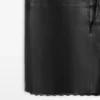 Jupe midi en cuir nappa avec détails en dentelle Jupe midi en cuir nappa avec détails en dentelle