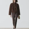 Leggings en cuir nappa avec détails élastiques Leggings en cuir nappa avec détails élastiques