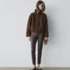 Leggings en cuir nappa avec détails élastiques Leggings en cuir nappa avec détails élastiques