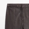 Leggings en cuir nappa avec détails élastiques Leggings en cuir nappa avec détails élastiques
