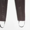 Leggings en cuir nappa avec détails élastiques Leggings en cuir nappa avec détails élastiques
