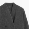 Long gilet en laine à double boutonnage