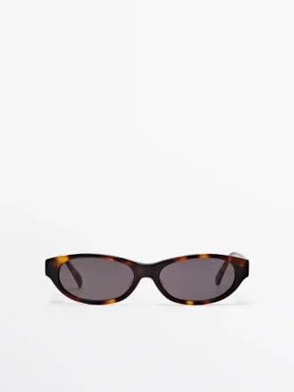 Lunettes de Soleil étroites effet écaille