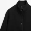 Manteau à col montant en mélange de laine avec fermeture à boutons Manteau à col montant en mélange de laine avec fermeture à boutons