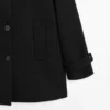 Manteau à col montant en mélange de laine avec fermeture à boutons Manteau à col montant en mélange de laine avec fermeture à boutons